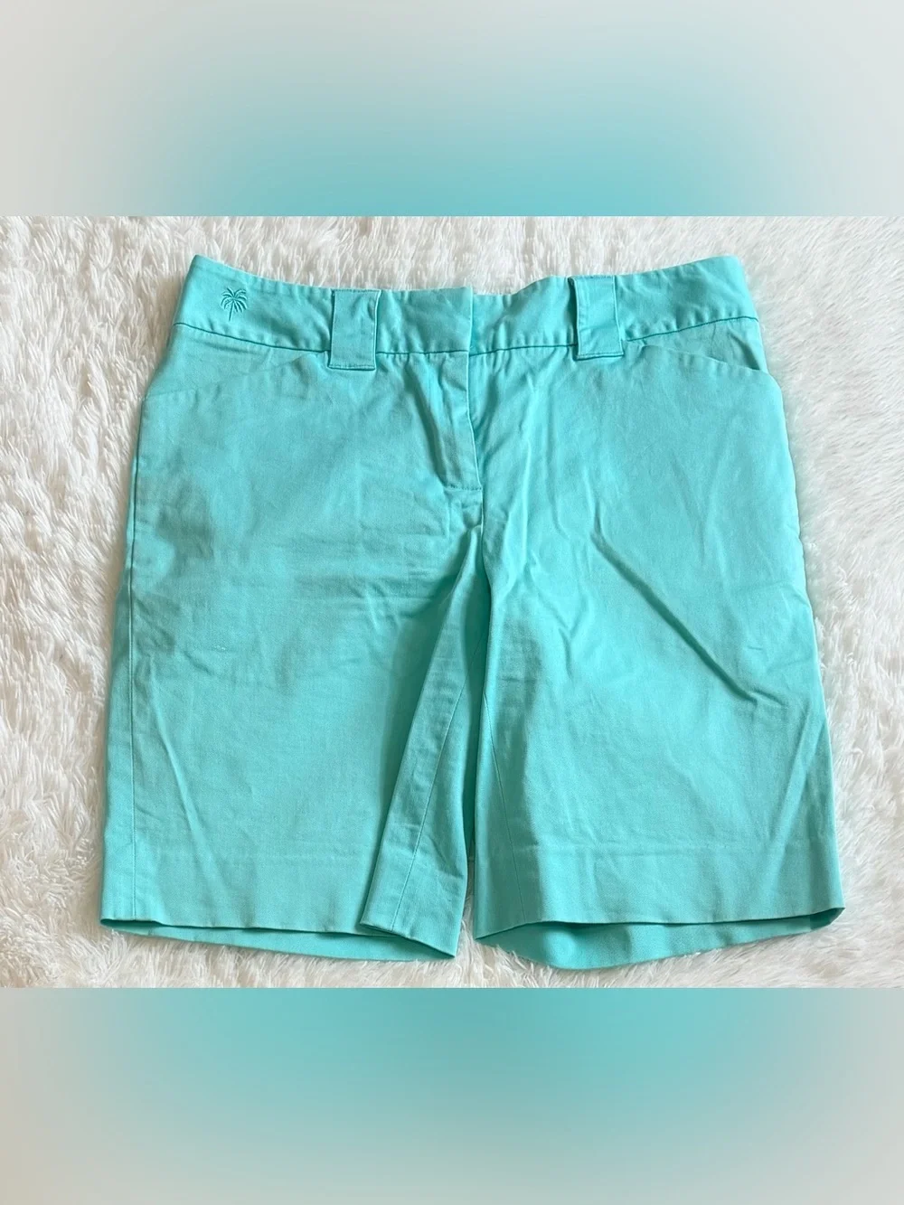 Lilly Pulitzer Vintage White Label Bermuda Shorts Mint/Aqua Green Size 6